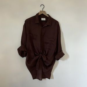 DISSH Linen Blouse in  Chocolate Brown US 8